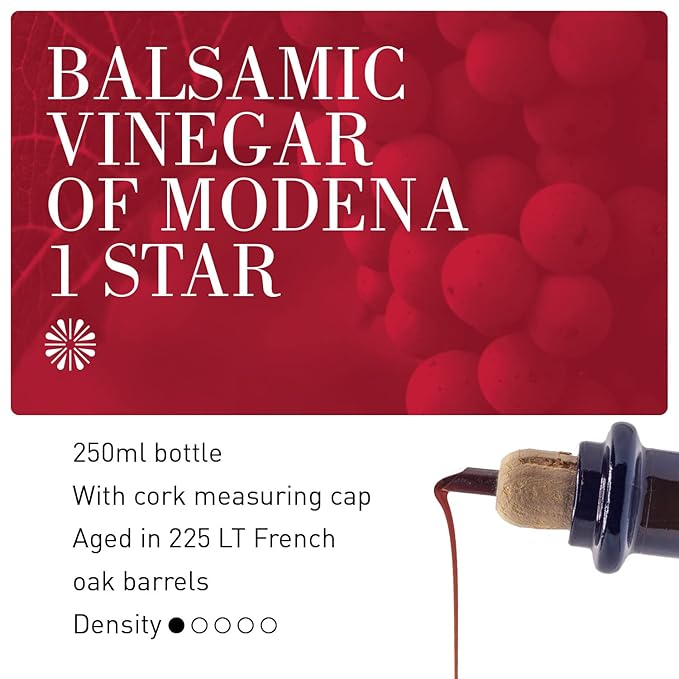 La Secchia Balsamic Vinegar of Modena PGI "One Star", Aged in Oak, Low Density, 250 ml Bottle with