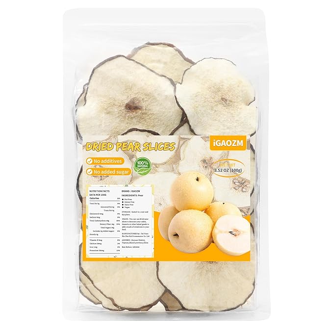 iGAOZM Dried Pears Slices,3.52oz/100g,Dehydrated Pear Fruit Slices ,No Sugar Added,Dehydrated Pears