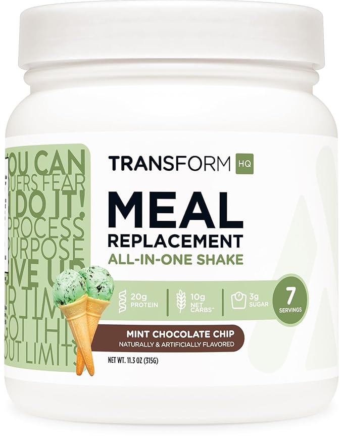 TransformHQ Meal Replacement Shake Powder 7 Servings (Mint Chocolate Chip) - 20G Protein per