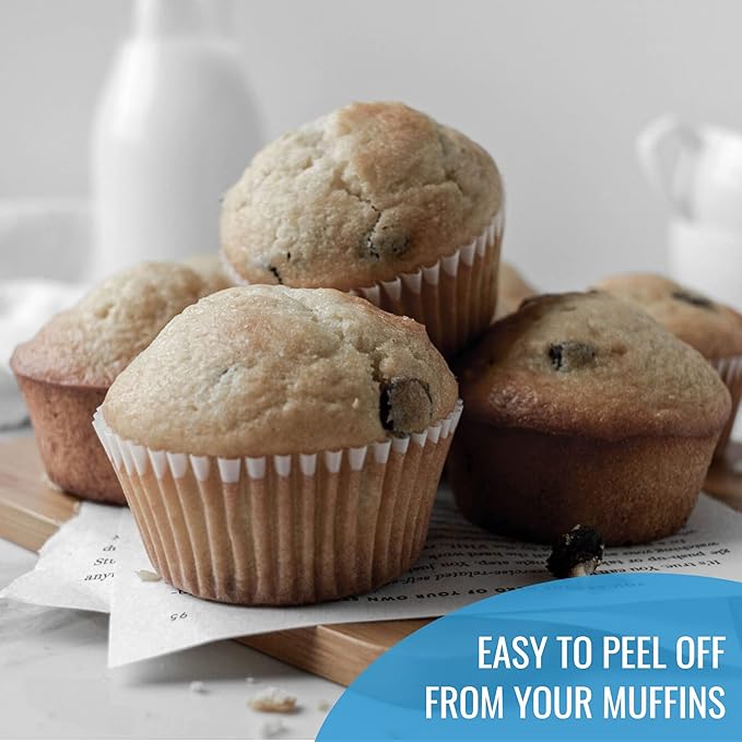 White Cupcake Liners Standard Size - 300-Pack Paper Baking Cups - Fits Perfectly Any Muffin Baking