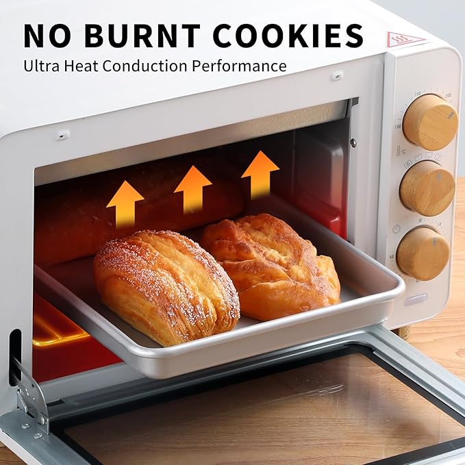 3-Piece Nonstick Baking Pans Set of 3 - Nonstick Rectangle Sheet Cake Pans, 13/11/9 Inch Metal Oven