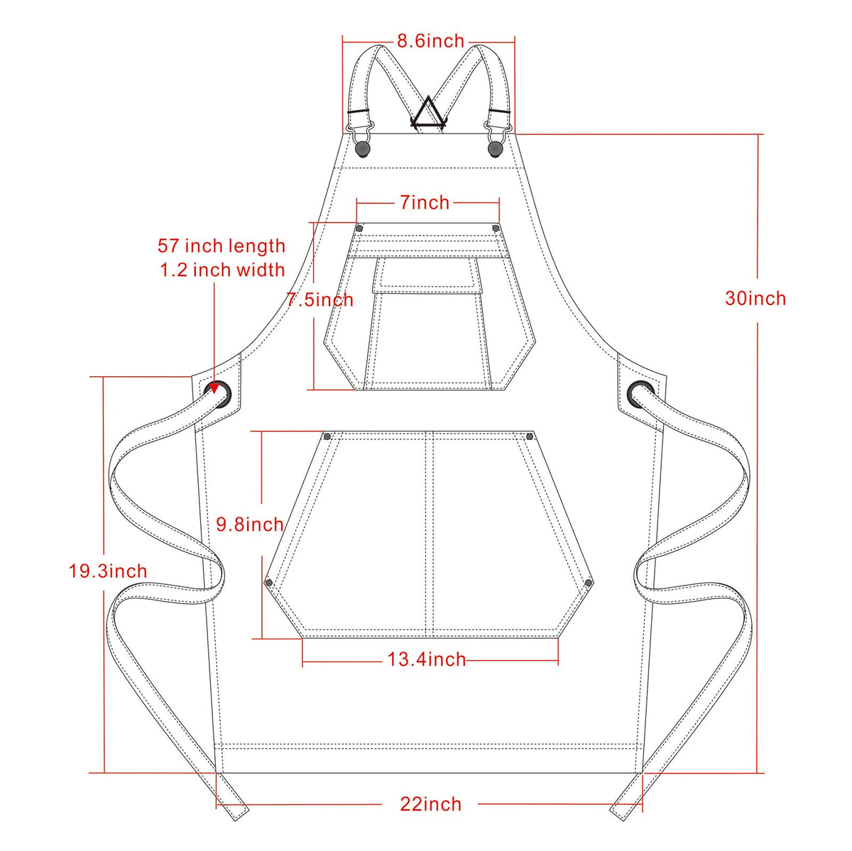 Jeanerlor - Denim Apron with Pockets for Hair Stylist Gardening Craftsmen Barista Women Hairdresser