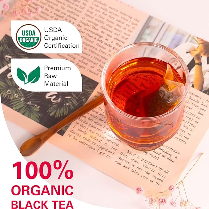 WT WEETEE Organic Black Tea Bags, Organic Black Tea 200 Count, Antioxidant, Caffeinated |