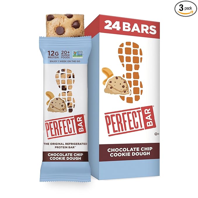 Perfect Bar, Chocolate Chip Cookie Dough Protein Bar, Gluten Free, Soy Free, Non GMO, No Sugar