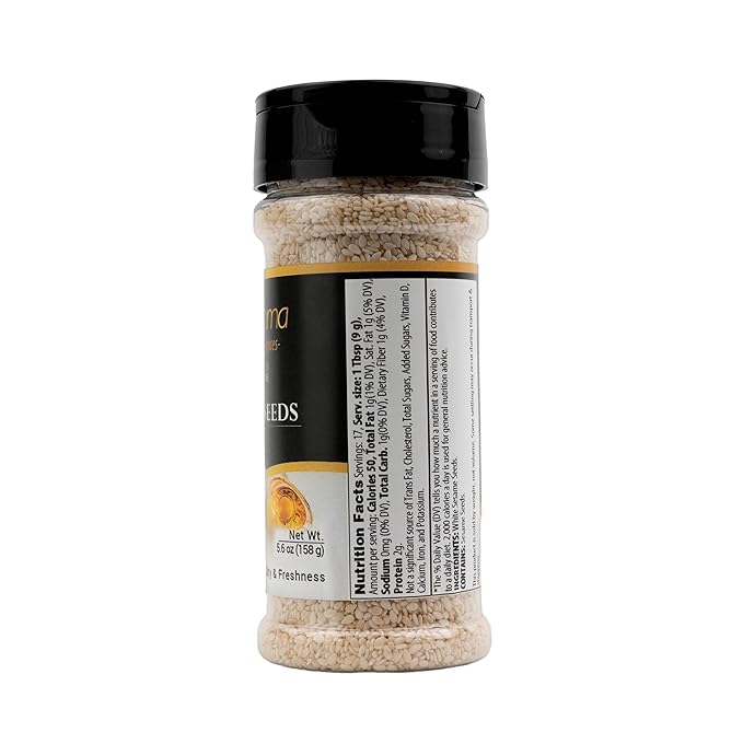GranAroma White Sesame Seeds, Add Texture & Flavor to Any Recipe, Mix of Sesame Seeds, Garlic