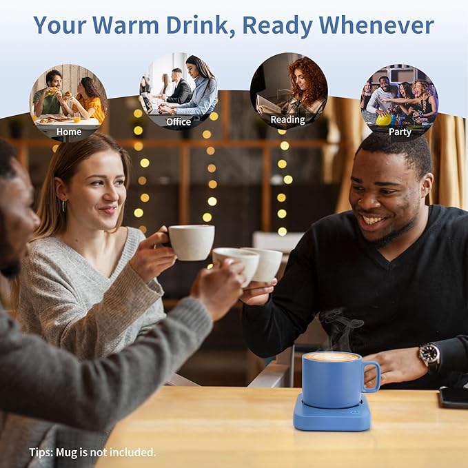 VOBAGA Coffee Mug Warmer, 4 Hours Auto Shut Off Cup Warmer for Office Home Desk with 3 Temperature