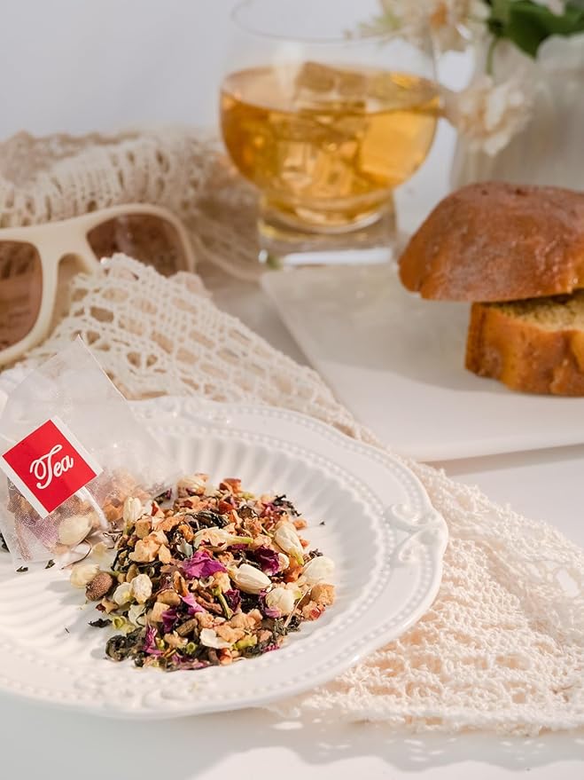 Teelux Dandelion Leaf & Root Tea with Orange Peel, Rose, Jasmine, Red Date, Caffeine Free, Mellow &