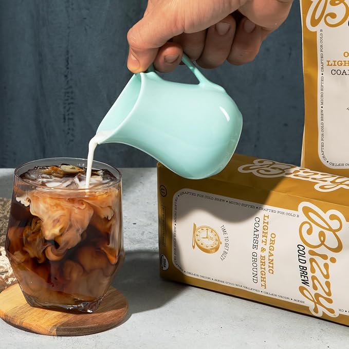 Bizzy Organic Cold Brew Coffee | Light & Bright Blend | Coarse Ground Coffee | Light Roast | Micro