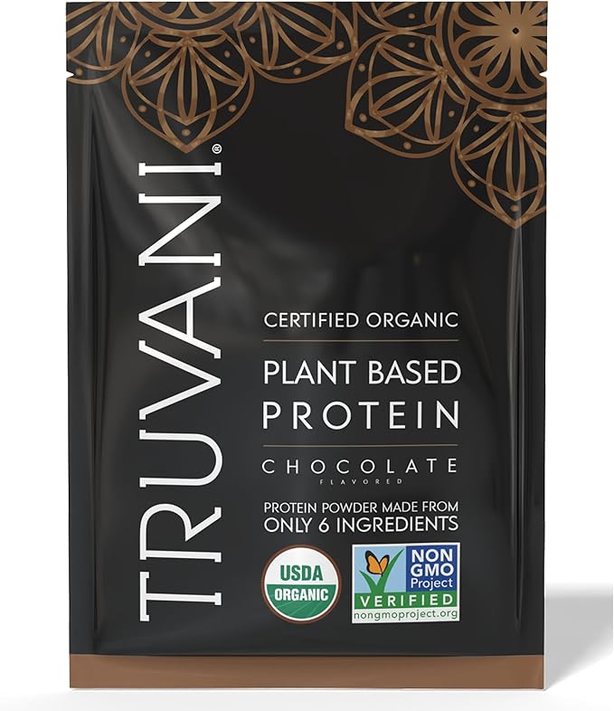 Truvani Vegan Pea Protein Powder | Chocolate | 20g Organic Plant Based Protein | 1 Serving | Keto |