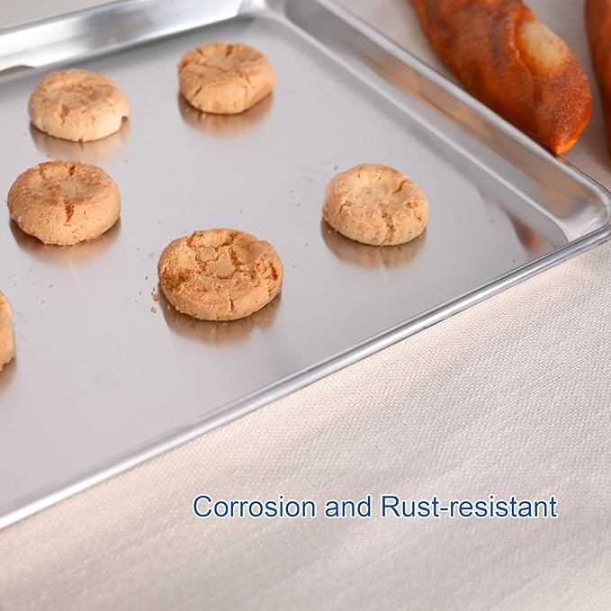 HARDURA Aluminum Baking Sheet Pan 18”L X 13”W X 1”H Cookie Sheet, 12Packs, For Oven in Bakery &