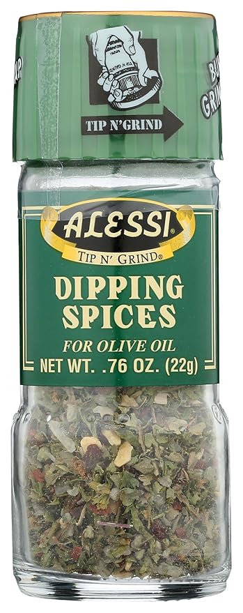Alessi Herb & Seasoning Grinder, Dipping Spices for Olive Oil, Tip n' Grind (Garlic, 0.76 Ounce