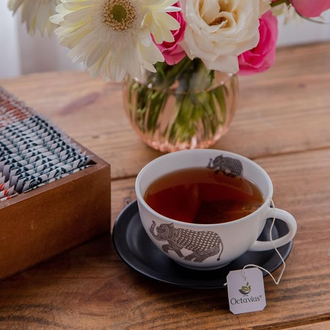 Octavius Gift's Select - Assorted Tea in Multi Design Printed Wooden Box | 6 Flavors, 90 Tea Bags |