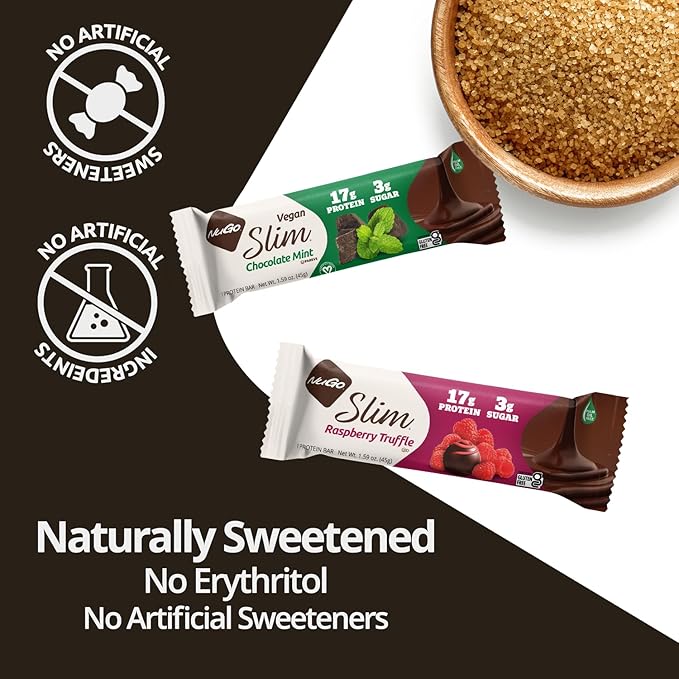 Nugo Slim Dark Chocolate Crunchy Peanut Butter, 16g Vegan Protein, 3g Sugar, 7g Fiber, Low Net