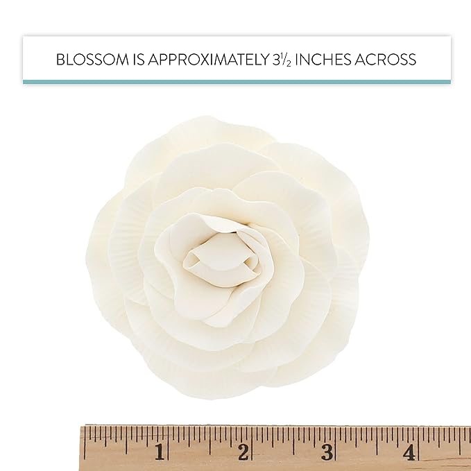 Global Sugar Art Peony Rose Sugar Cake Flowers, White, 4 Count by Chef Alan Tetreault