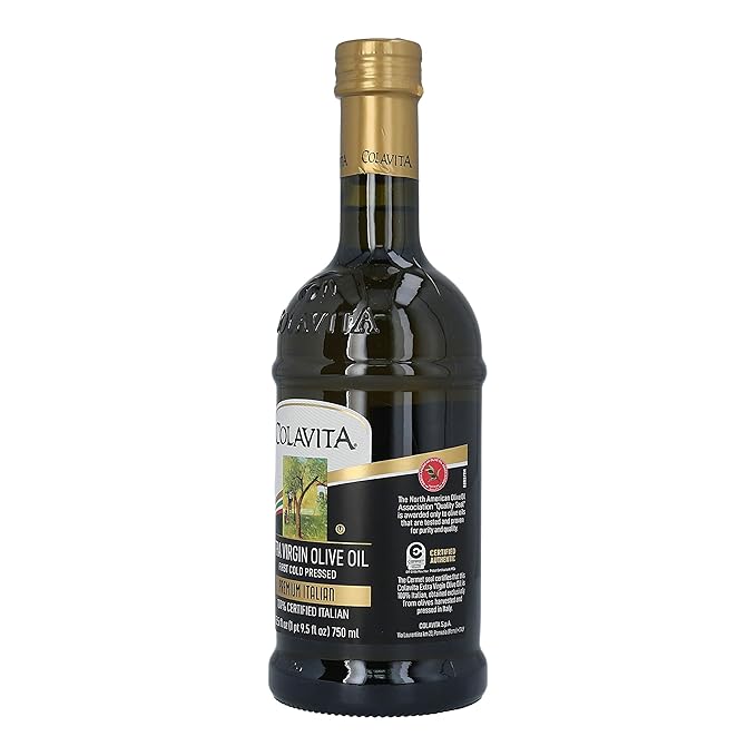 Colavita Premium Italian Extra Virgin Olive Oil, 25.5 Fl Oz (Pack of 2), Glass Bottles - Packaging