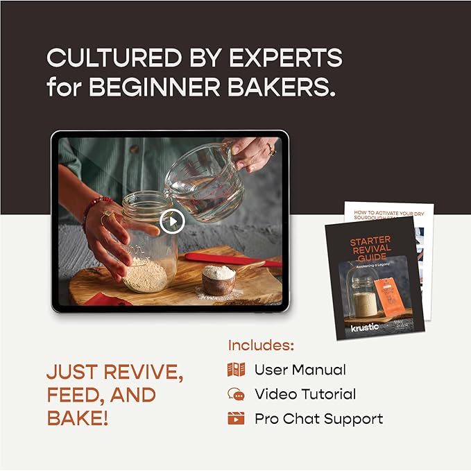 Dual-Flour Organic Sourdough Starter Culture - Fast-Activating Dehydrated Chips with Natural Wild