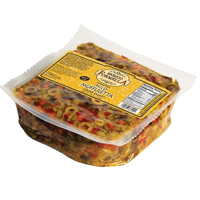 Enrico Formella Mild Muffuletta Salad - Gluten Free Italian Olive Mix - New Orleans Style Sandwich