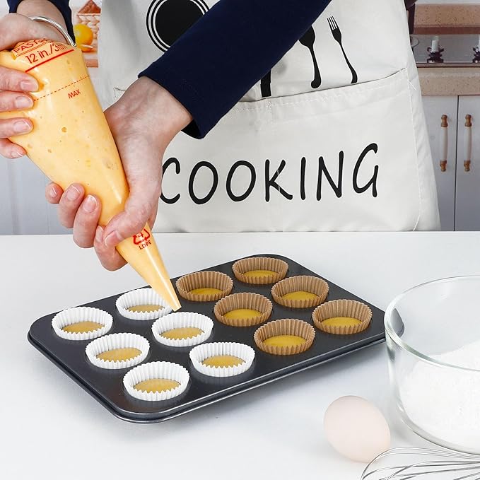 [300Pcs] Caperci White Mini Cupcake Liners for Baking - Odorless Greaseproof Paper Muffin Baking