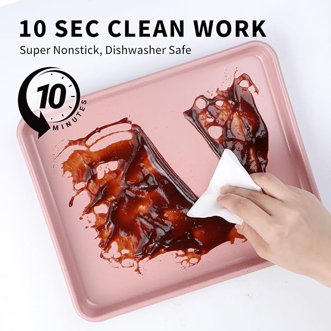 Toaster Oven Pans Set of 2, Shinsin 11-Inch Nonstick Baking Sheet Pans and Trays, 1/8 Thicker