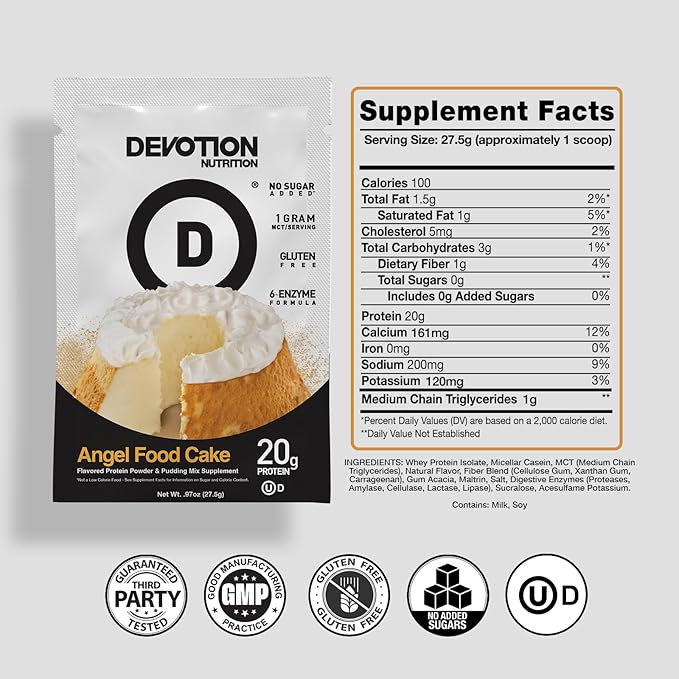 Devotion Nutrition Protein Powder Blend | Gluten Free, Keto Friendly, No Added Sugars | 1g MCT |