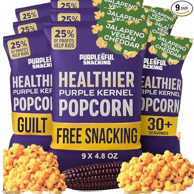 Purplesful Purple Corn Popcorn, Silkier, Creamier & Healthy Popcorn, Vegan-Friendly, Non-GMO