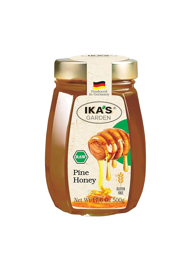 Ika's Garden Raw Pine Honey - 100% Pure, Unfiltered, Gluten-Free – Product of Germany, 17.6 oz
