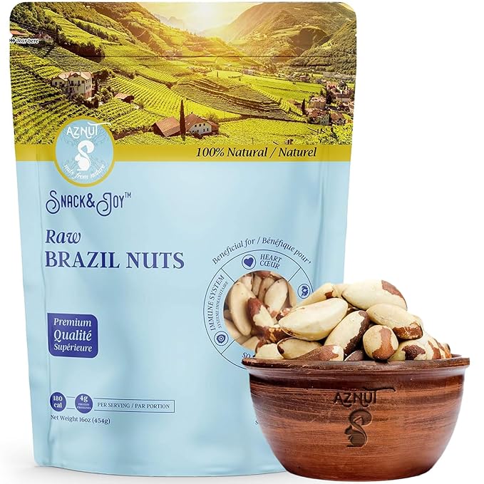 Aznut Brazil Nuts, Superior to Natural and Raw Shelled, No PPO, Vegan and Keto Friendly, Gluten