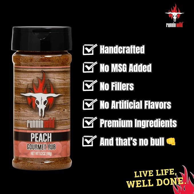 Gourmet BBQ Peach Rub Seasoning – Bursting with Sweet, Smoky & Bold Peach Flavor | Runnin' Wild