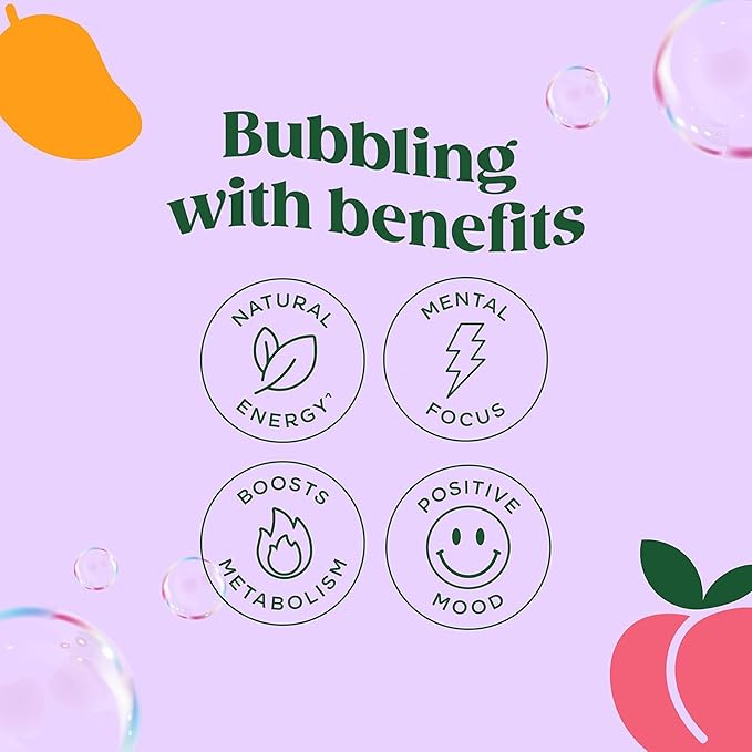 Bloom Nutrition Sparkling Energy Drink - Natural Caffeine, Zero Sugar, 180mg Caffeine