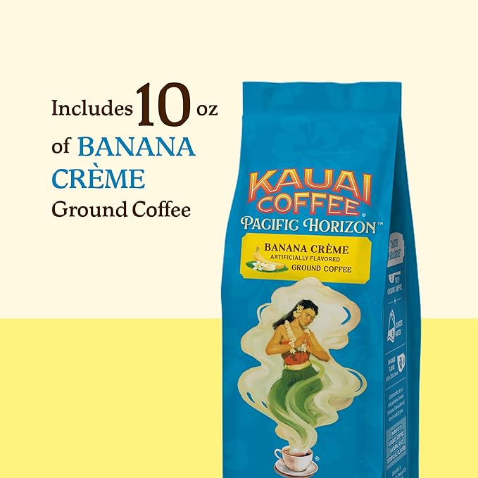 Kauai Coffee Ground Coffee ??Smooth, Rich ??Banana Flavor with Creamy Vanilla ??Arabica Coffee, 10%