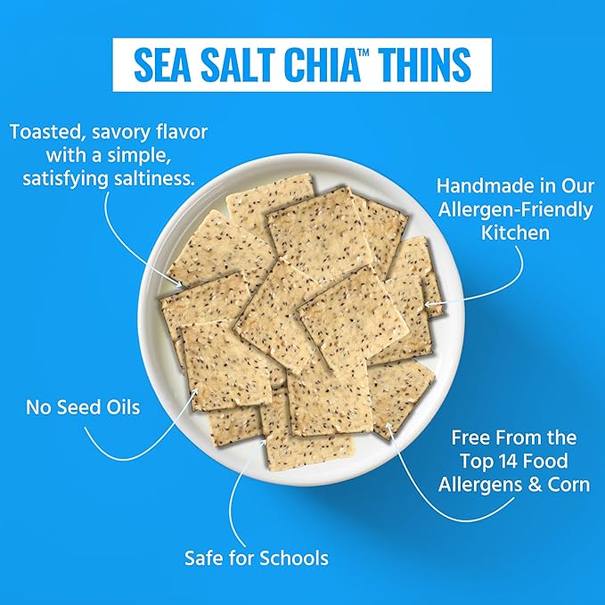Every Body Eat Snack Thins, Allergen Friendly, Vegan, Gluten Free and Dairy Free (2 Count, Sea Salt