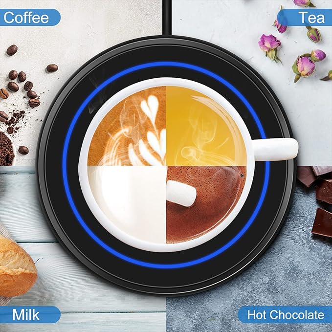 Coffee Mug Warmer, Electric Beverage Warmers for Office Home Desk Use, Smart Cup Warmer Thermostat
