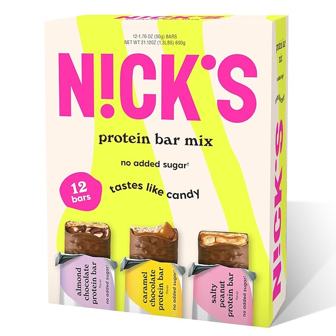 Nick's Protein Bars Chocolate Variety Pack High Protein, Low Calories, Low Carb Keto Friendly