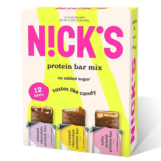 Nick's Protein Bars Chocolate Variety Pack High Protein, Low Calories, Low Carb Keto Friendly