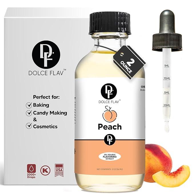Dolce Flav Peach Extract ??2 Ounce Oil-Soluble Kosher, Sugar-Free, Concentrated Juicy Peach