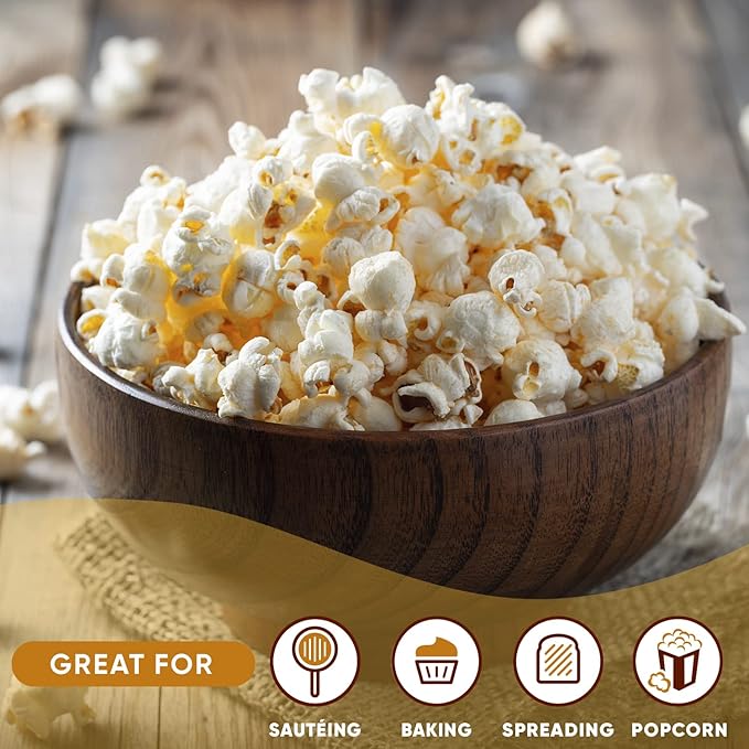 Nutiva Organic Butter Flavored Coconut Oil for Popcorn, Cooking and Baking. 29 Fl Oz - USDA Organic