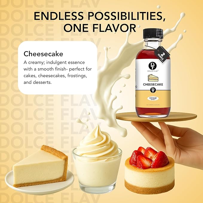 Dolce Flav Cheesecake Extract ??2 Ounce Water-Soluble Kosher, Sugar-Free, Concentrated Creamy