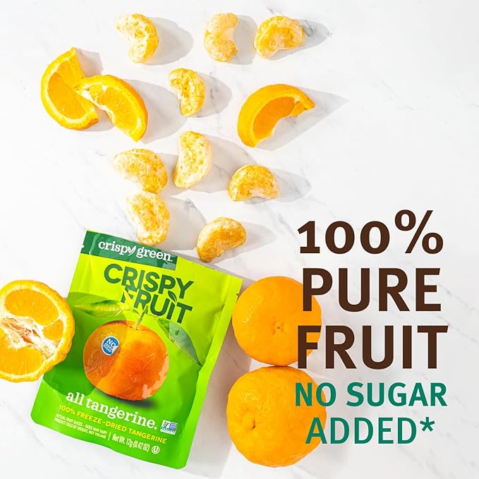 Crispy Green Natural Freeze-Dried Fruit, Tangerine Single-Serve, No Sugar Added, 0.42 Ounce (Pack