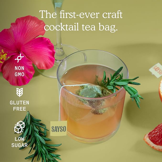 SAYSO Honey Rosemary Moscow Mule | The Original Craft Cocktail Tea Bag Mixer (Steep in Vodka & Cold