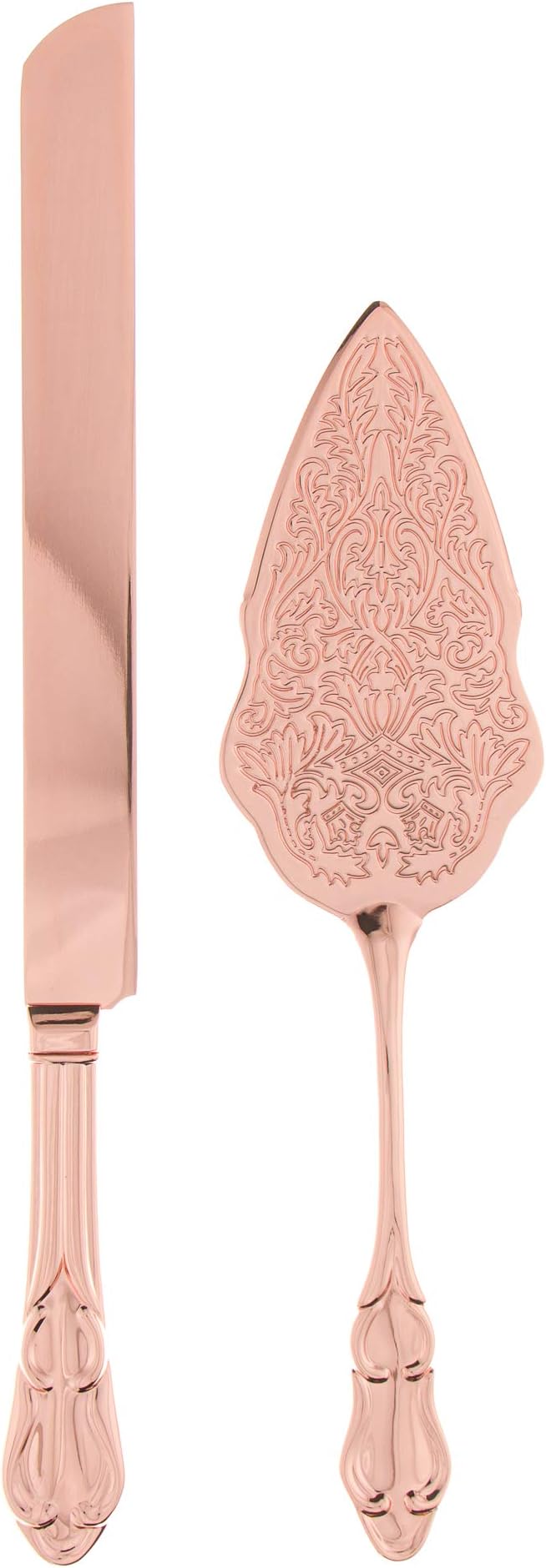 Ella Celebration Cake Knife & Server Set, Rose Gold Cake Cutting Sets for Wedding, Anniversary