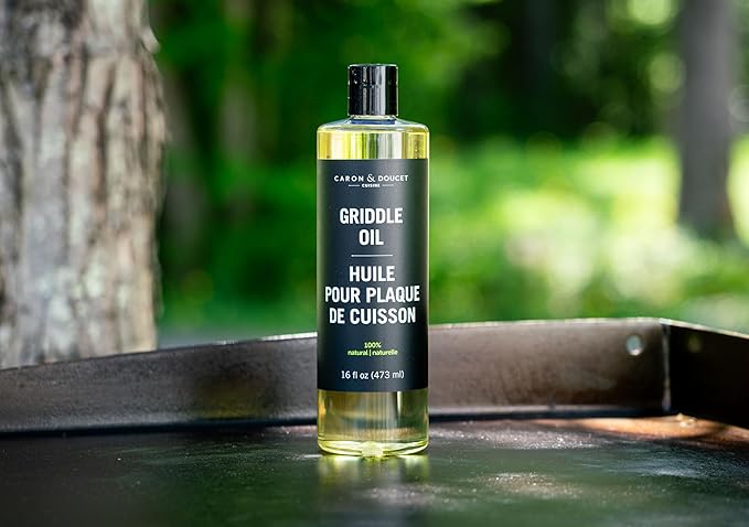 CARON & DOUCET Griddle Seasoning & Cleaning Oil | 100% Plant-Based & Food Grade | Best for