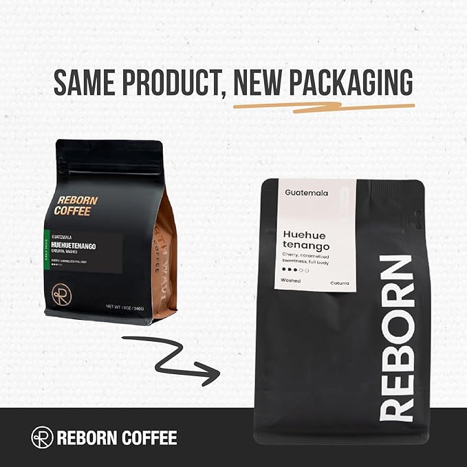 Reborn Coffee Specialty Whole Bean Coffee, Medium Roast, 12 Ounce, Guatemala Huehuetenango, Flavor
