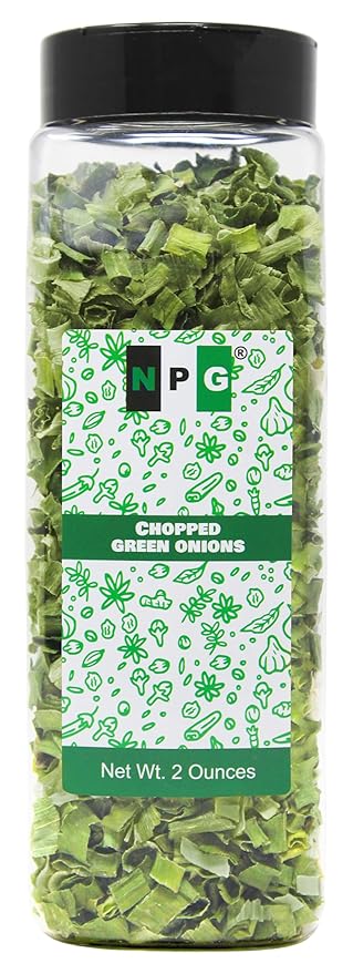 NPG Freeze Dried Chopped Green Onions 2 Oz, All Natural Non-GMO Gluten Free, Dried Scallions