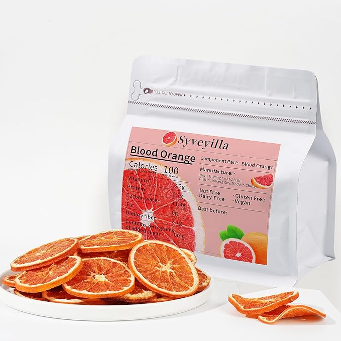 Dried Blood Orange Slices, Dehydrated Blood Orange Slices for Cocktails Garnish/Fruit