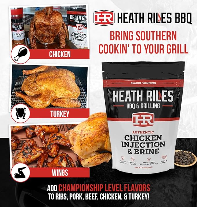 Chicken Injection & Brine, Heath Riles Meat Injector, Award Winning Chicken Injector & Brines, Made