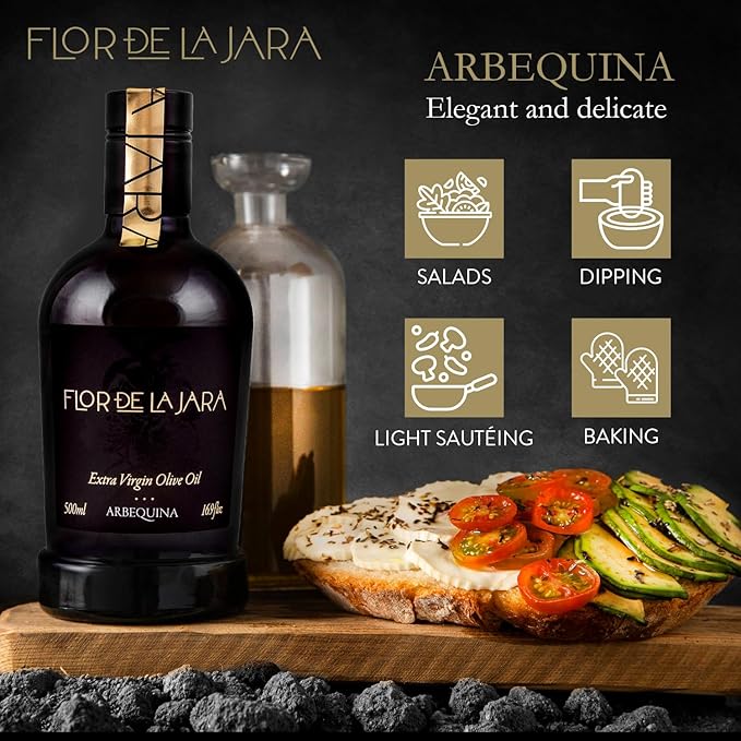 FLOR DE LA JARA Premium Extra Virgin Olive Oil from Spain, First Cold Pressed, Monovarietal