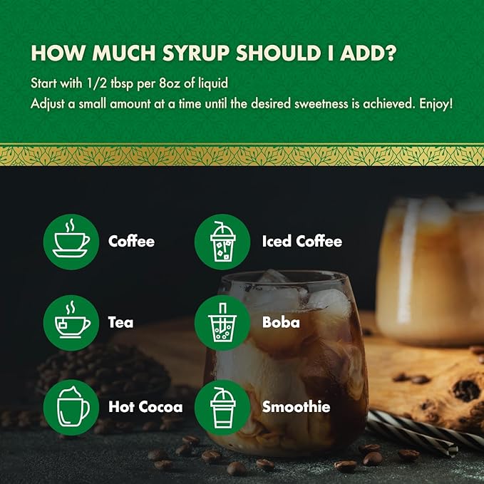 ChocZero Sugar Free Peppermint Syrup for Coffee - Keto Flavoring Syrups - Low Calorie Simple Syrup