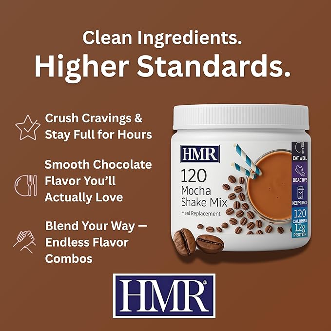 HMR 120 Shake Meal Replacement Powder | Mocha Shake Mix to Support Healthy Weight Loss | 12g of
