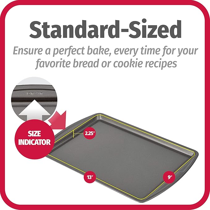 GoodCook Everyday Nonstick Carbon Steel 13” x 9” Baking Sheet Set, 3 Pack – Standard-Sized Carbon