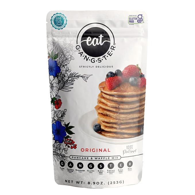 eat G.A.N.G.S.T.E.R. Vegan Pancake & Waffle Mix - Allergy-Friendly Baking Mix, Grain-Free, No